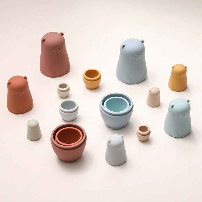 Baby Silicone Russian Nesting Dolls Toys: Blue