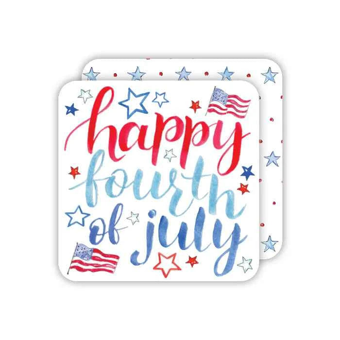 Happy Fourth Of July Flags and Stars Coaster
