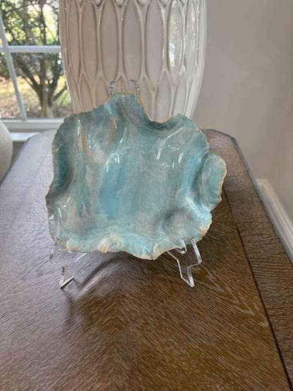 Undulating Seafoam Tide Handmade Ceramic Sculptural Tray