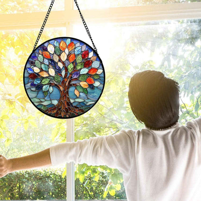 Colorful Tree of Life Suncatchers, Birthday Gift for Mom