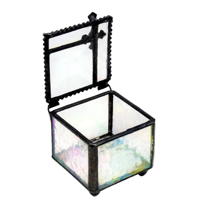 Clear Stained Glass Rosary Box