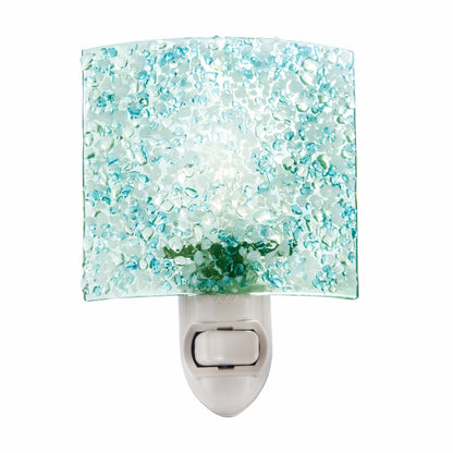 Blue-Green Fused Stained Glass Night Light J Devlin