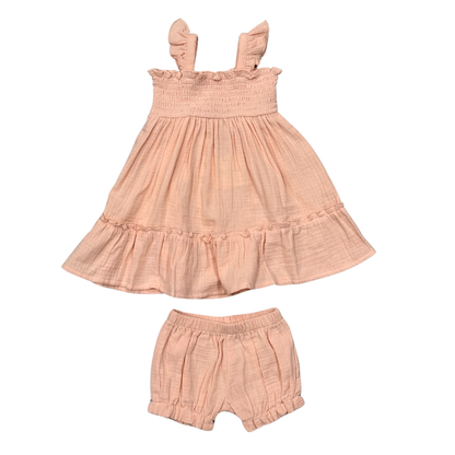 Babysprouts Flutter Dress Set: Sketched Daisy / 0-3M