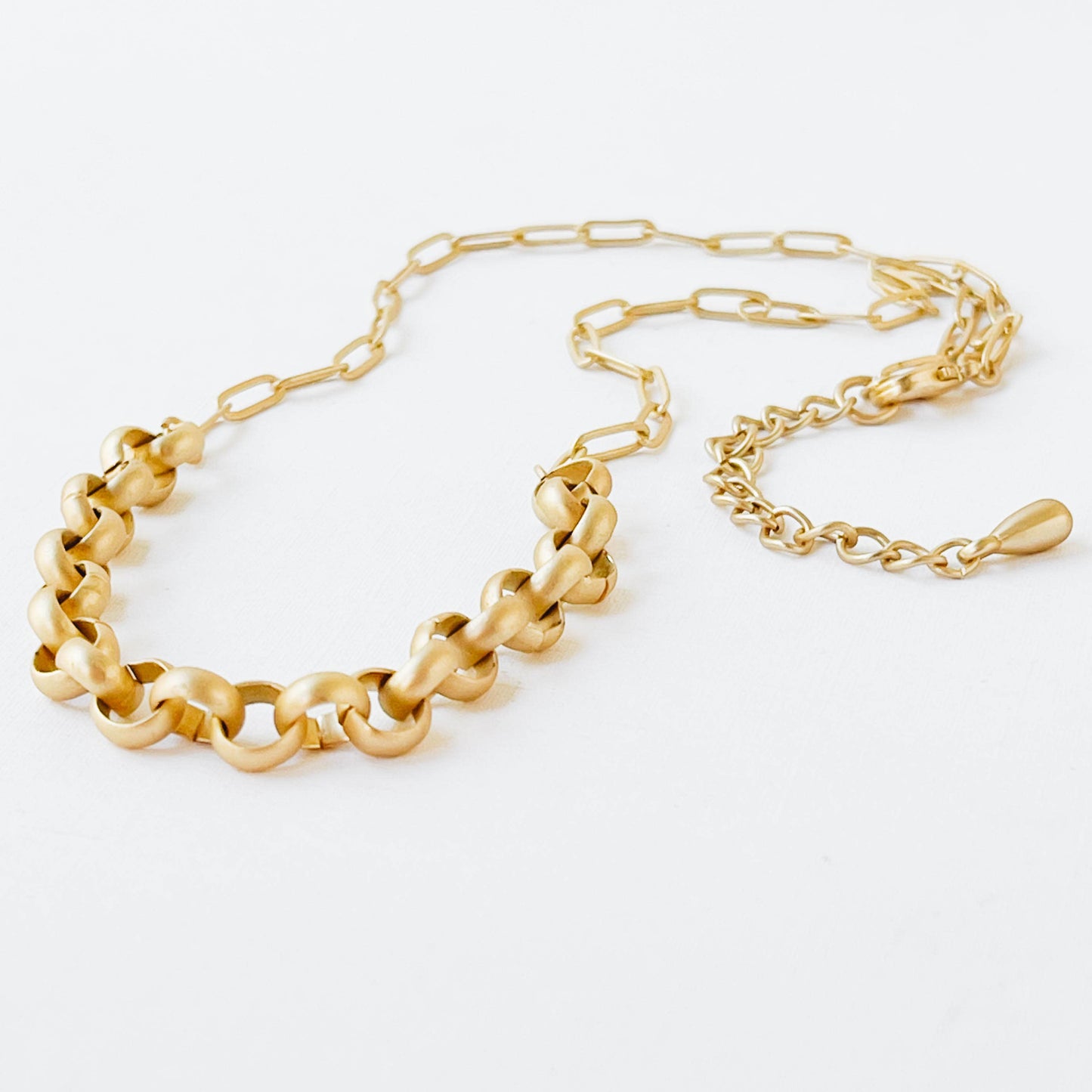 Two Style Gold Paperclip and Rolo and Necklace