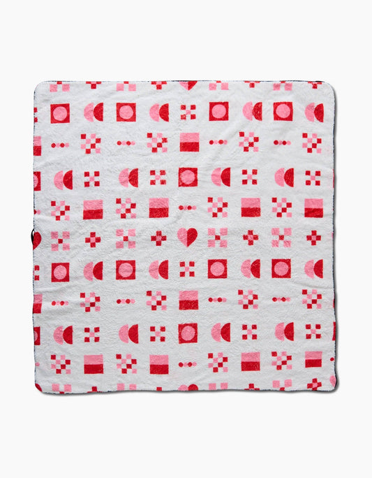 Geometry - Heart Quilt Plush Towel