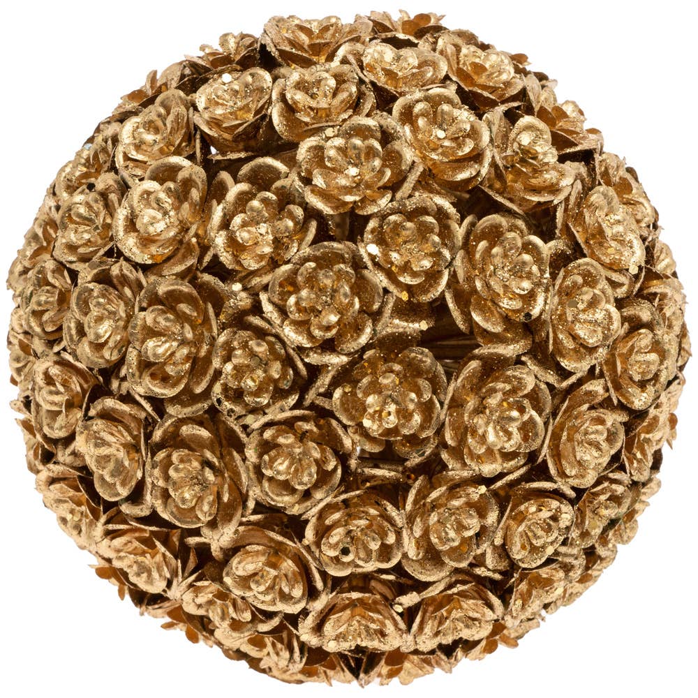 4.25" Gold Kissing Ball Christmas Décor