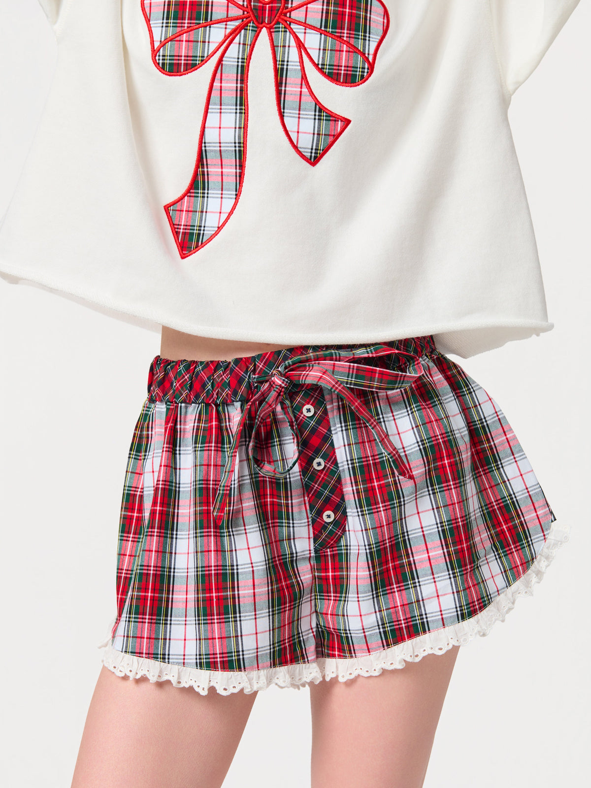 Tartan Boxer Short, Red, shown in a styled setting
