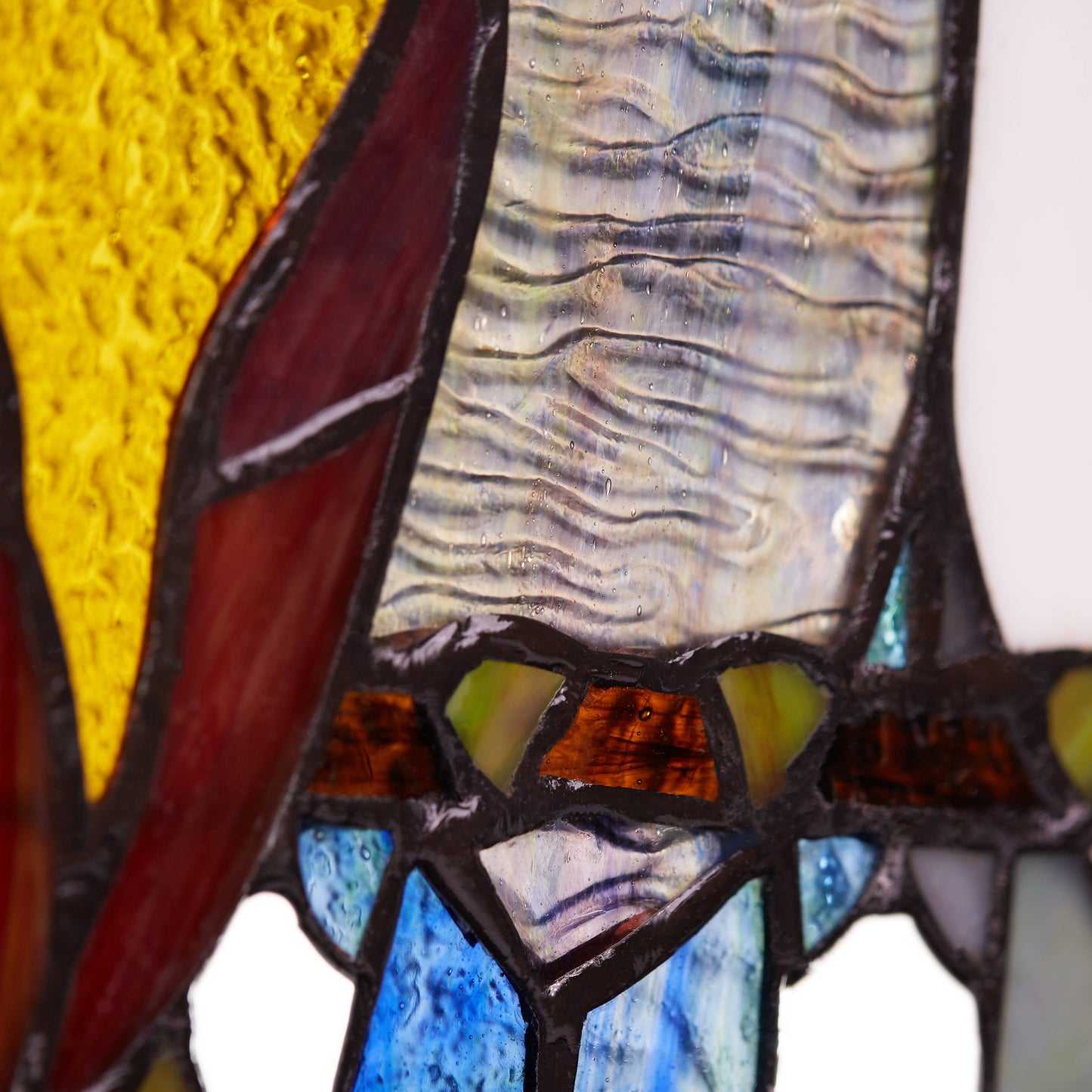 15"W Birds in Love Stained Glass Window Panel