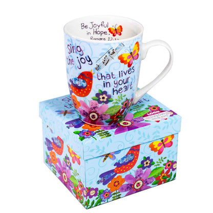 Divinity Boutique - Sing Joy Bird, Psalm 66: 2 Ceramic Curvy Mug