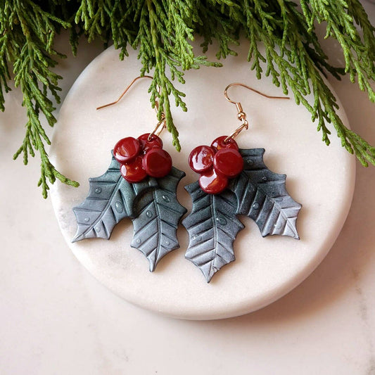 Hand Crafted Holly Earrings