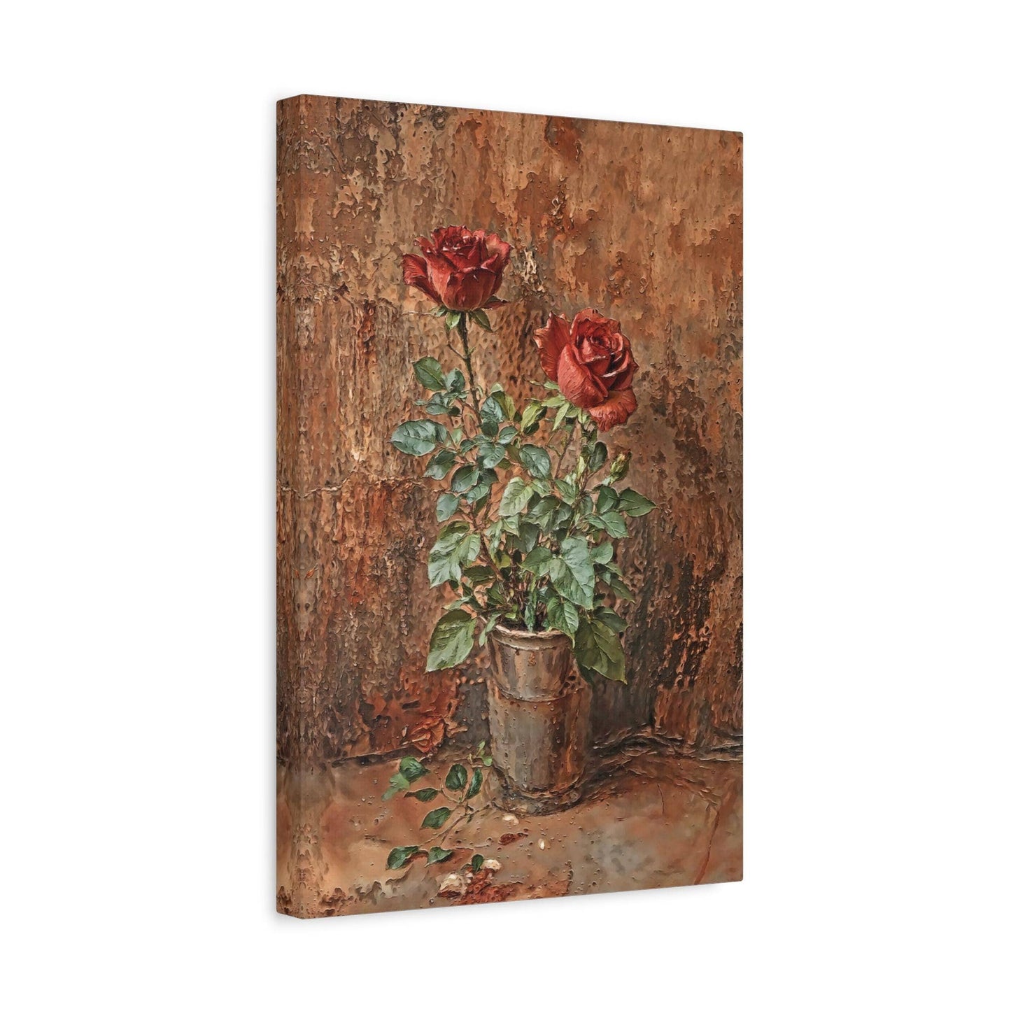 Rustic Red Roses Canvas Print Floral Wall Art Home Decor