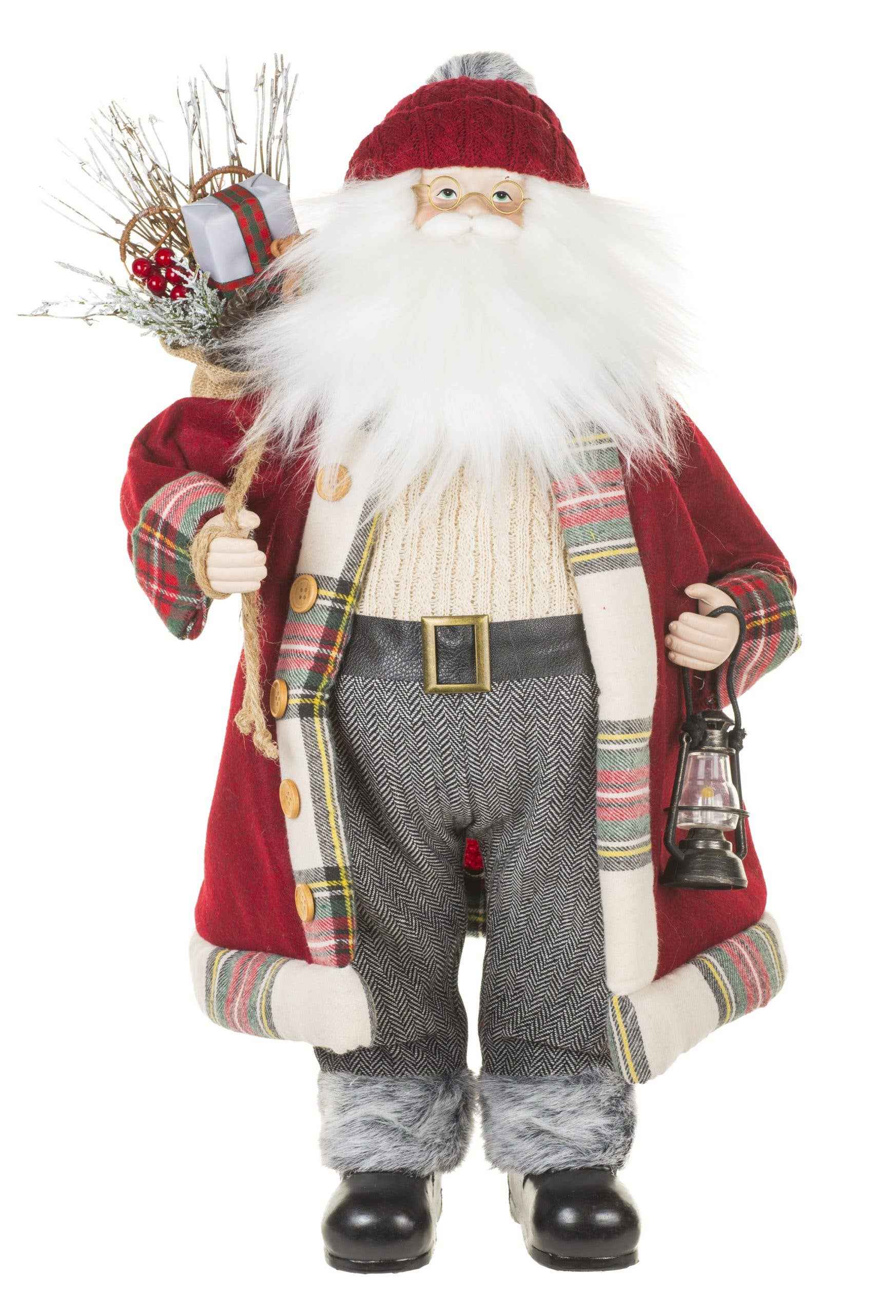 NEW-Cream/Grey Santa