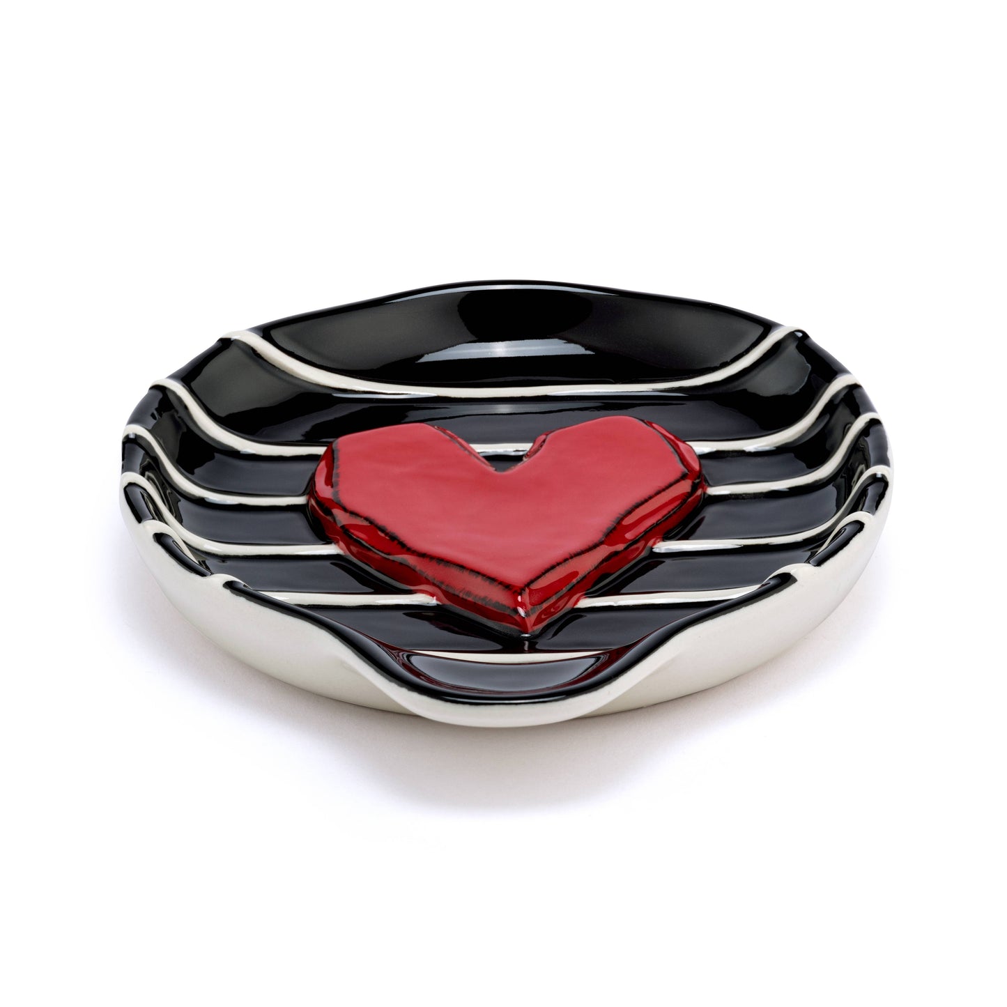 Reposacucharas de corazón rojo