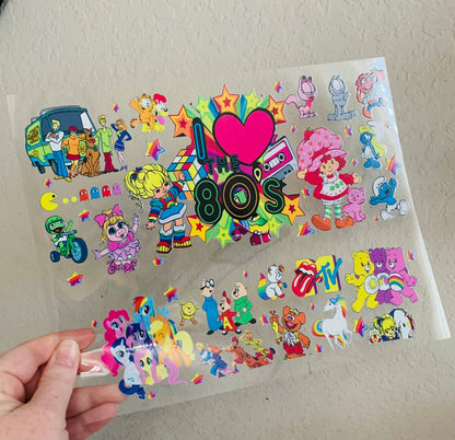 Oily Graphic Creations - Love the 80s-40oz UV DTF Tumbler Wrap