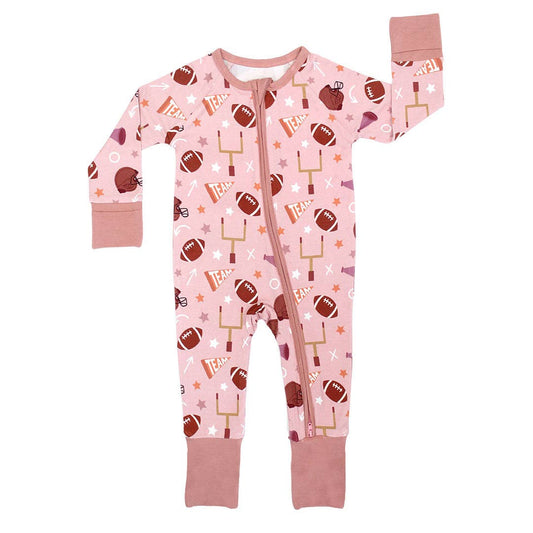 Pijama convertible de bambú para bebé para niñas con temática de fútbol