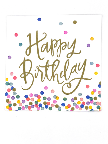 Birthday Cocktail Napkins | Happy Birthday (Script) - 20ct