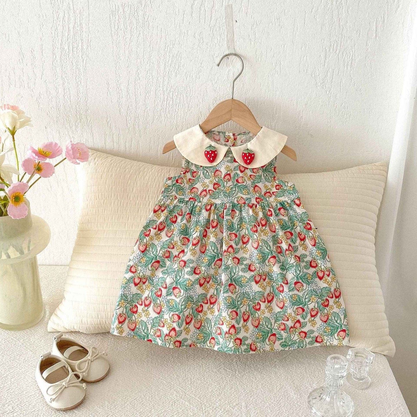 Baby & Kids Strawberry Princess Sundress: Green / 2-3T