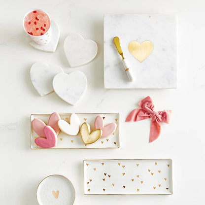 Ceramic Tray - Gold Foil Hearts