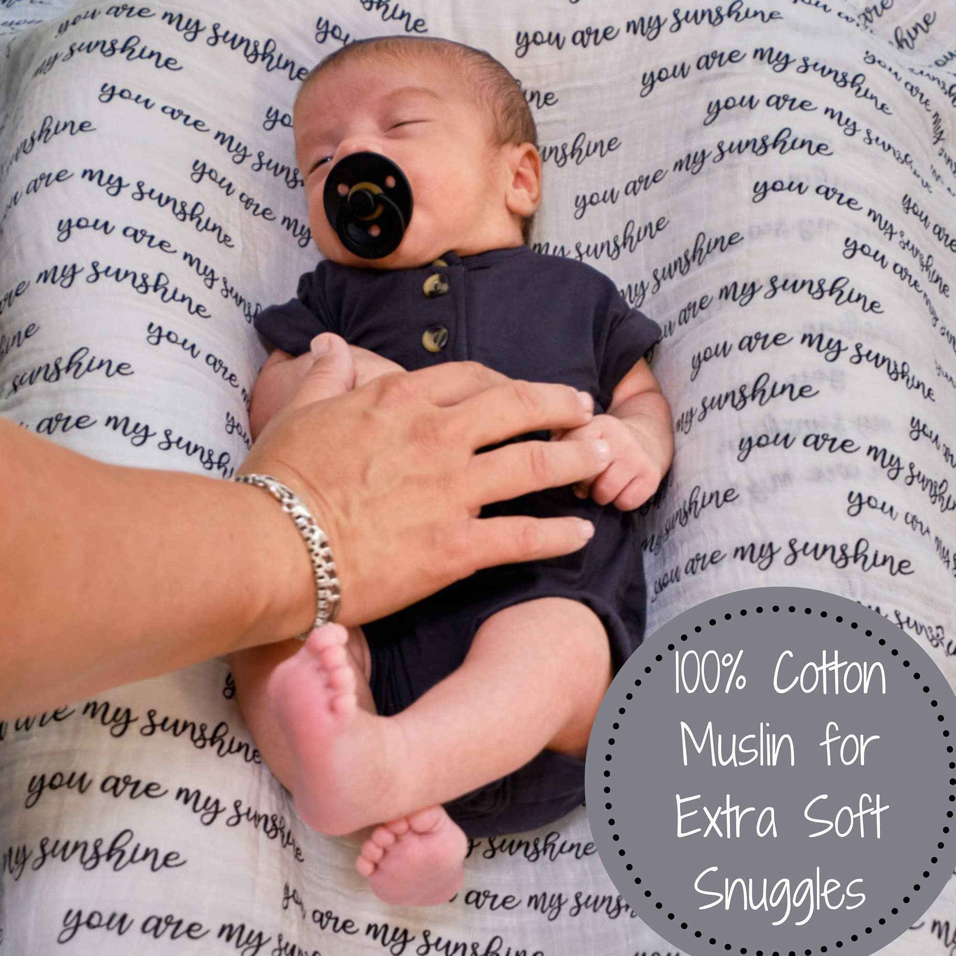 LollyBanks - You Are My Sunshine Baby Muslin Swaddle Blanket