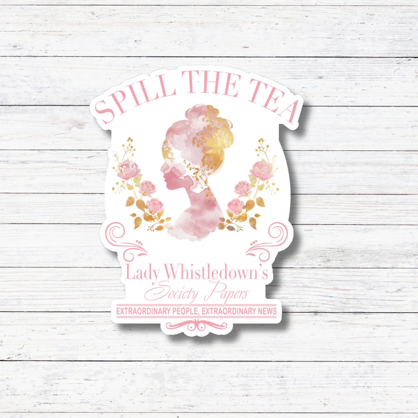 Oily Graphic Creations - Spill the Tea Floral- Bridgerton Stickers/Magnet