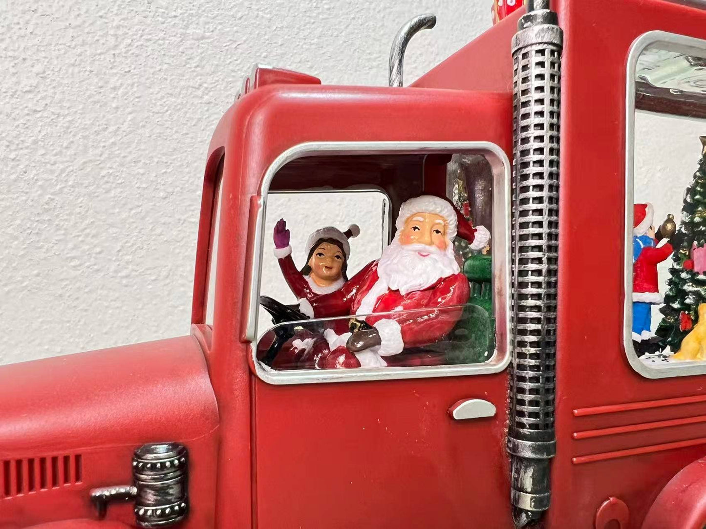8.25" Lighted Santa Truck Glitter Snow Globe Holiday Decor