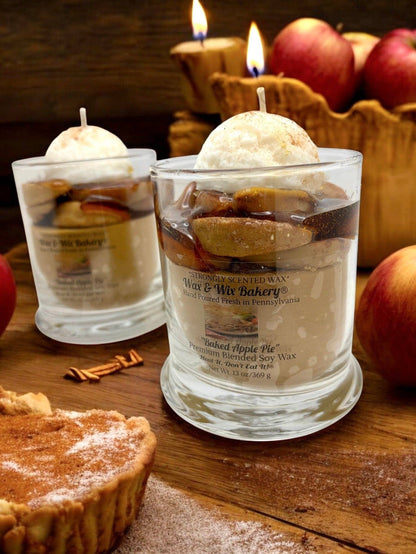 Wax and Wix Bakery® - Baked Apple Pie Candle. 13 oz. Large Soy Dessert Candle
