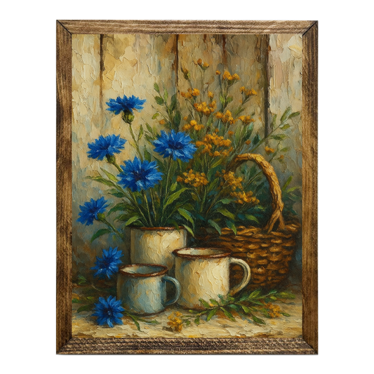 Jarmz Designs - ARTISTIC SERIES TIMBERLAND-FLORAL CUP BASKET ART