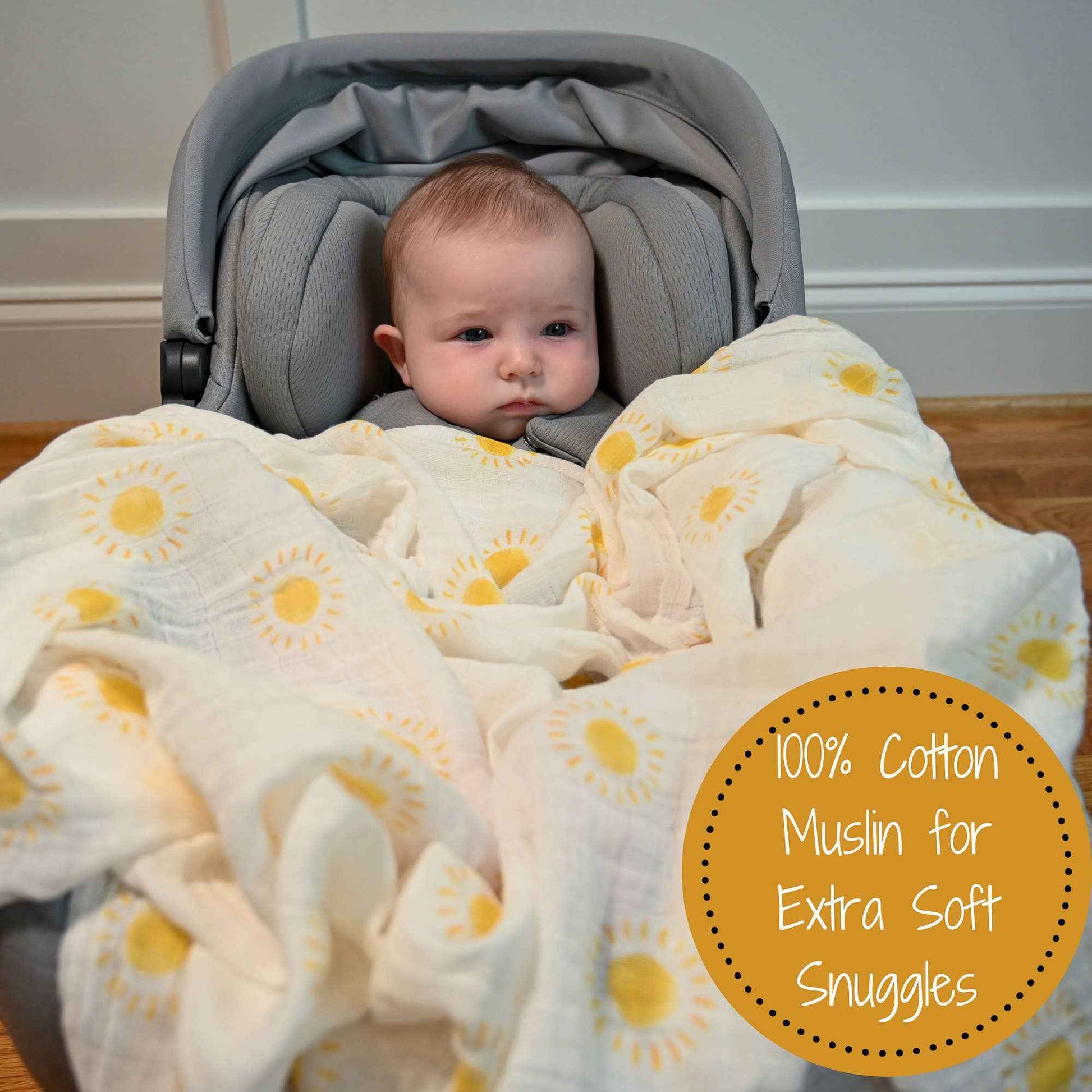 LollyBanks - Beautiful Day Baby Muslin Swaddle Blanket