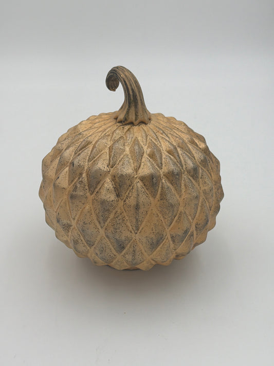 Matte Antiqued Gold Mercury Glass Gourd