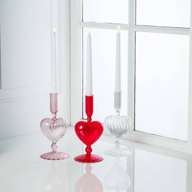 Heart Taper Holder-8"H