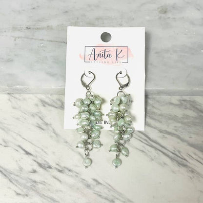 Anita K By Blushing Pink - Freshwater Cluster Drop Dangle Earring