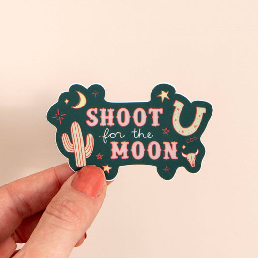 Shoot For The Moon Western Decal Sticker
