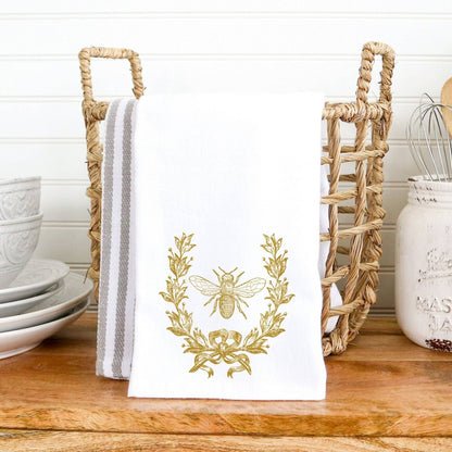 Gold Bee & Crest, French Inspired Luxury Towels, 3 Sizes