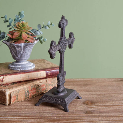 Ornate Cast Iron Cross Statue