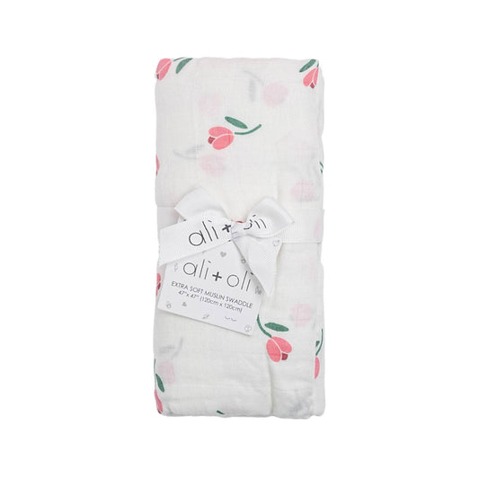 Bamboo Muslin Swaddle Blanket Tulip