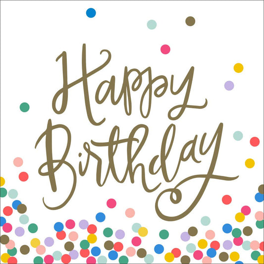 Birthday Cocktail Napkins | Happy Birthday (Script) - 20ct
