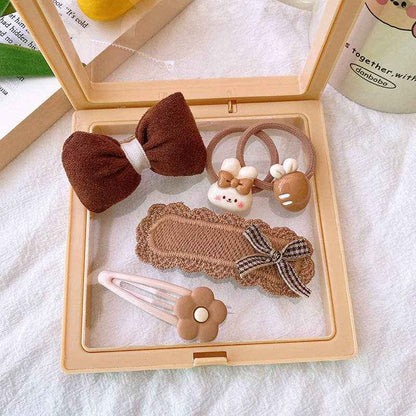 5-Piece Cute Hair Accessories Gift Set for Girls: 1-Boxed Girl Hair Clip Set (5pcs)