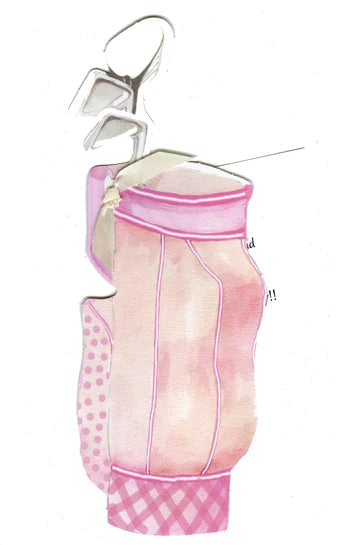 Pink Golf with Glitter Birthday Greeting Card