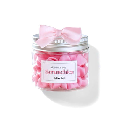 Dabble Doll - Satin Scrunchies Jar - Pink