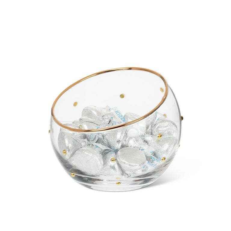 Medium Angled Bowl with Dots