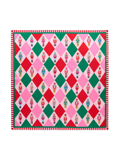 Silky Square Scarf, Festive Nutcracker