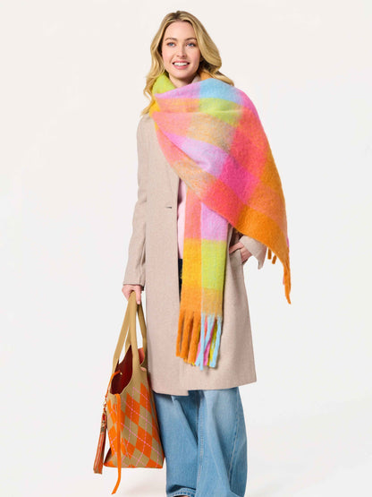 Rina Oversized Fringe Scarf, Multi