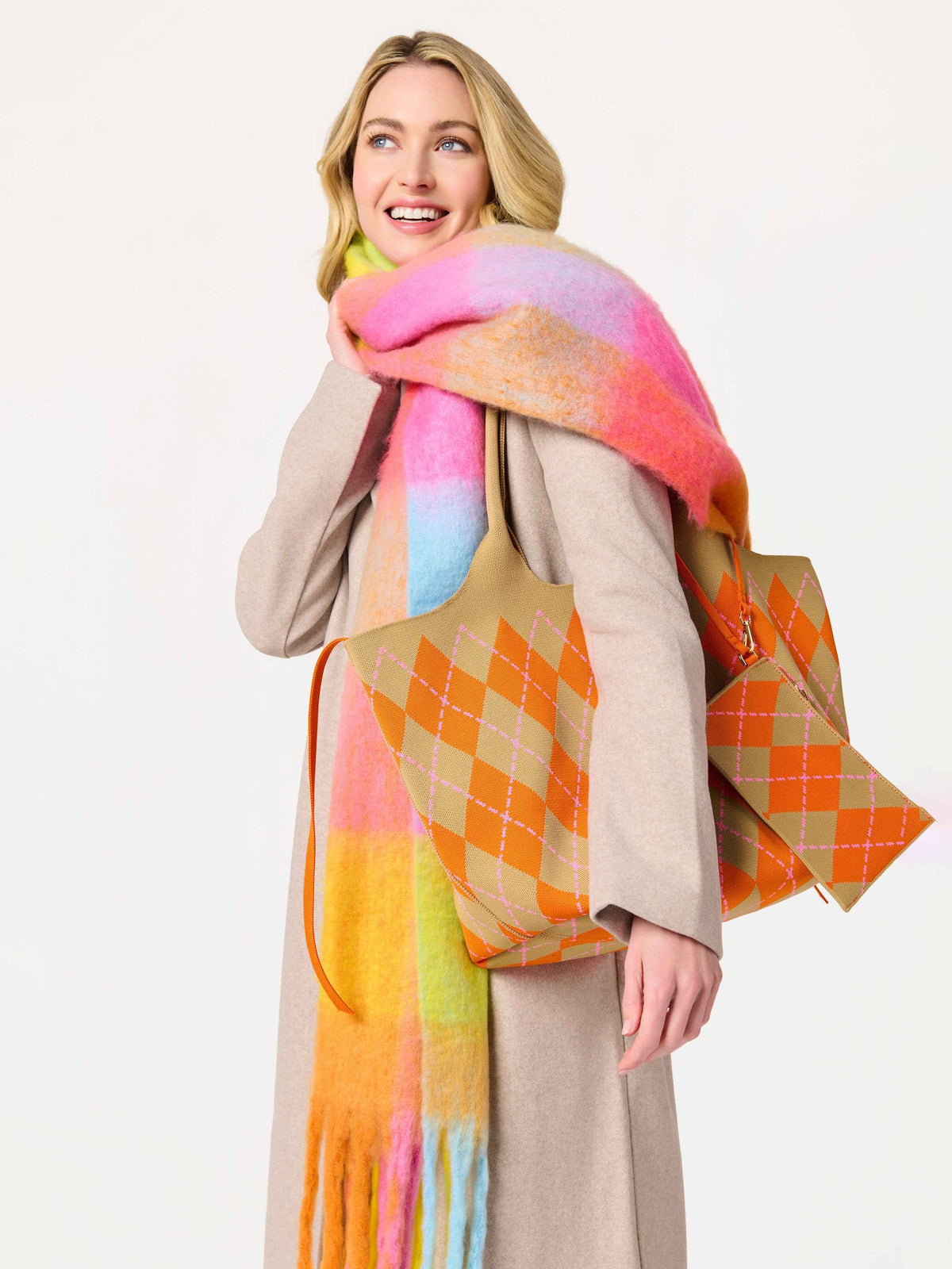 Rina Oversized Fringe Scarf, Multi