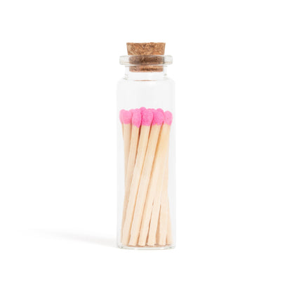Bubblegum Pink Matches in Small Corked Vial