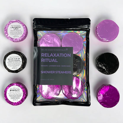 Relax Away Essentials - Relaxation Ritual Shower Steamers 6 Pack - Made in USA