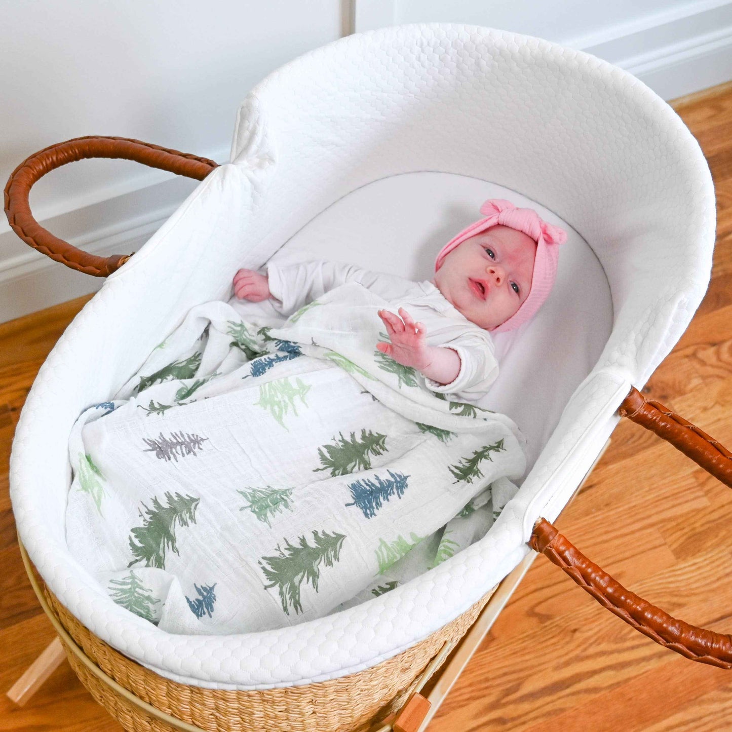 LollyBanks - Pine Tree Baby Muslin Swaddle Blanket