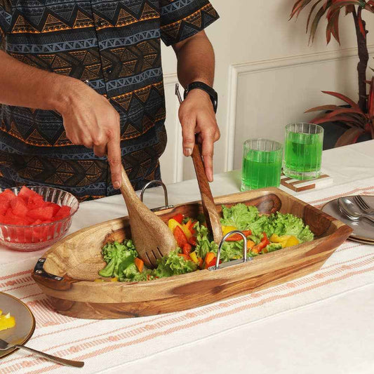 Rowboat Salad Bowl with Salad Servers
