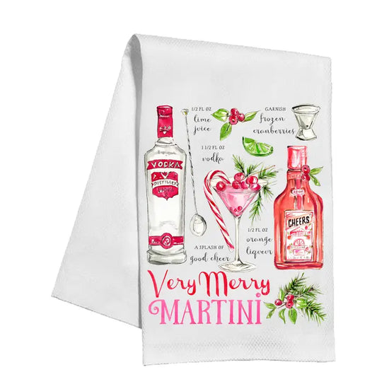 Kitchen Towel Very Merry Martini