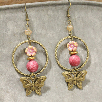 Fly High Butterfly Bling Dangle Earrings