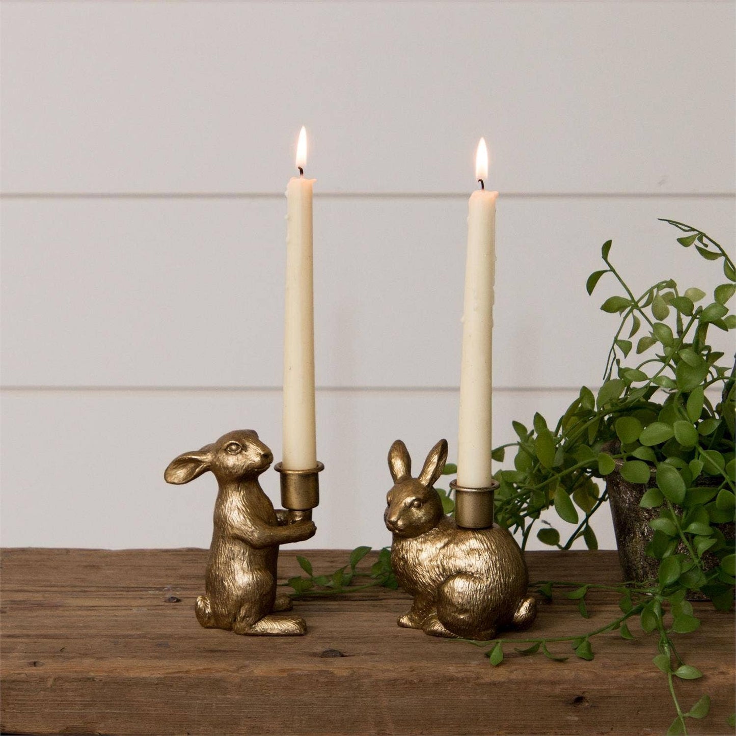 Gold Bunny Taper Candle Holders-assorted-sold separately